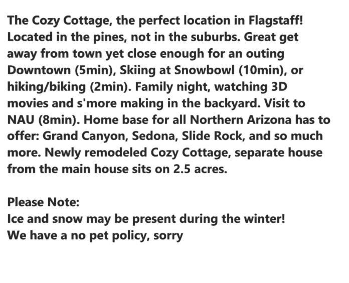 The Cozy Cottage 弗拉格斯塔夫 外观 照片